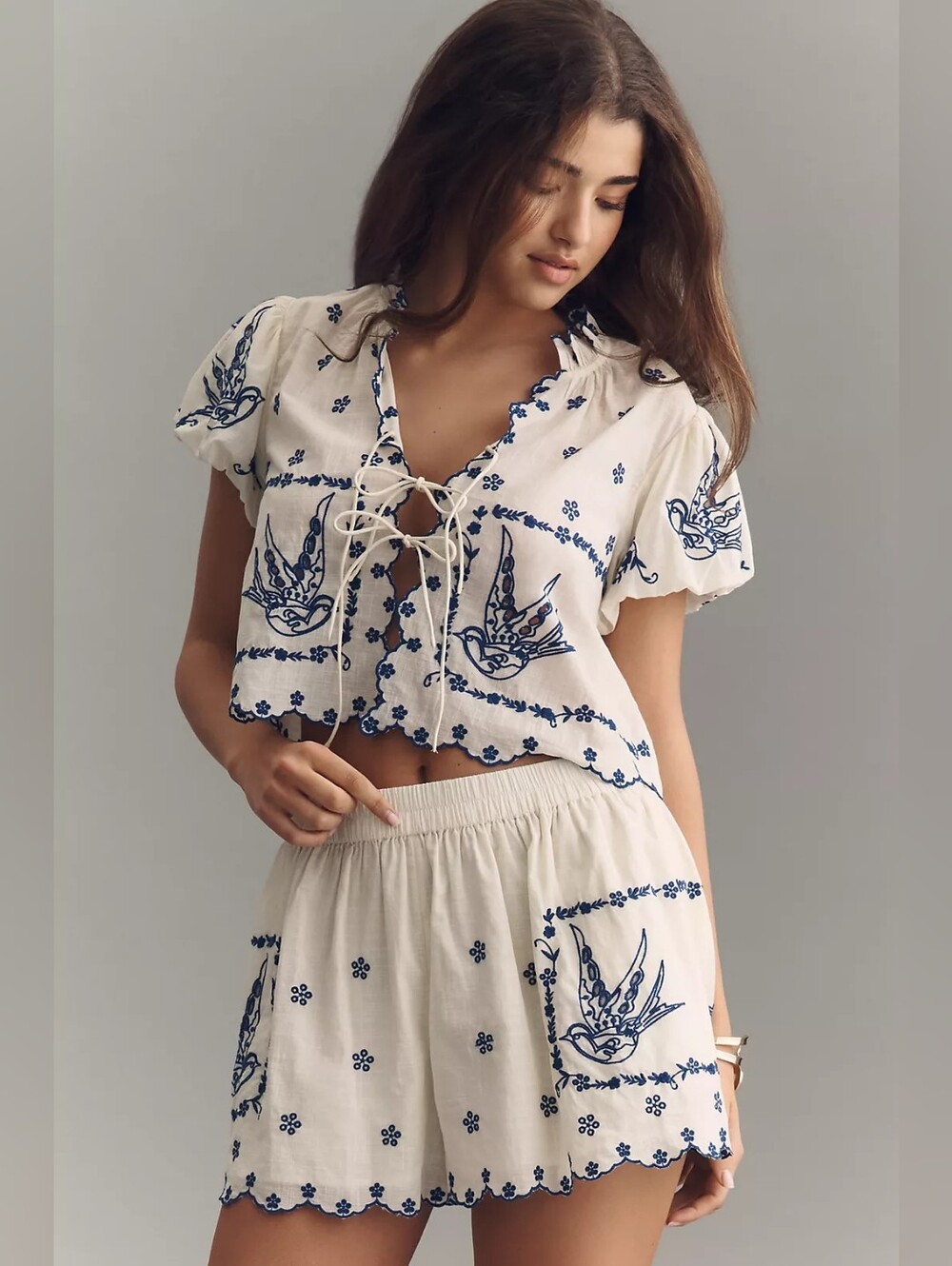 NWT Anthropologie Maeve Province Town Embroidered Shorts In L